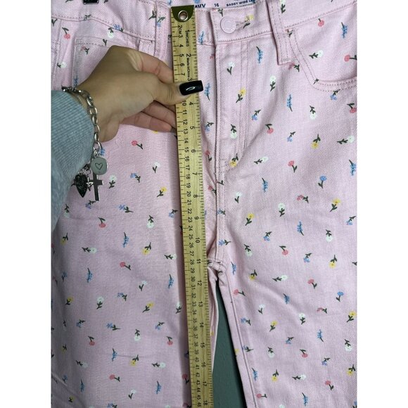 Old Navy Big Girls 16 Pink Floral High Rise Jeans NWT - Picture 7 of 7